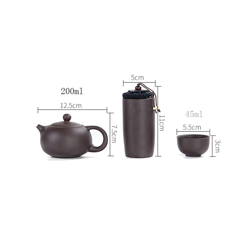 Purple Clay Travel Tea Set Yixing Teapot Drinkware Tea Cup Tureen Infuser Chinese Ceremony Outdoor/Home Teaware Sets tea set