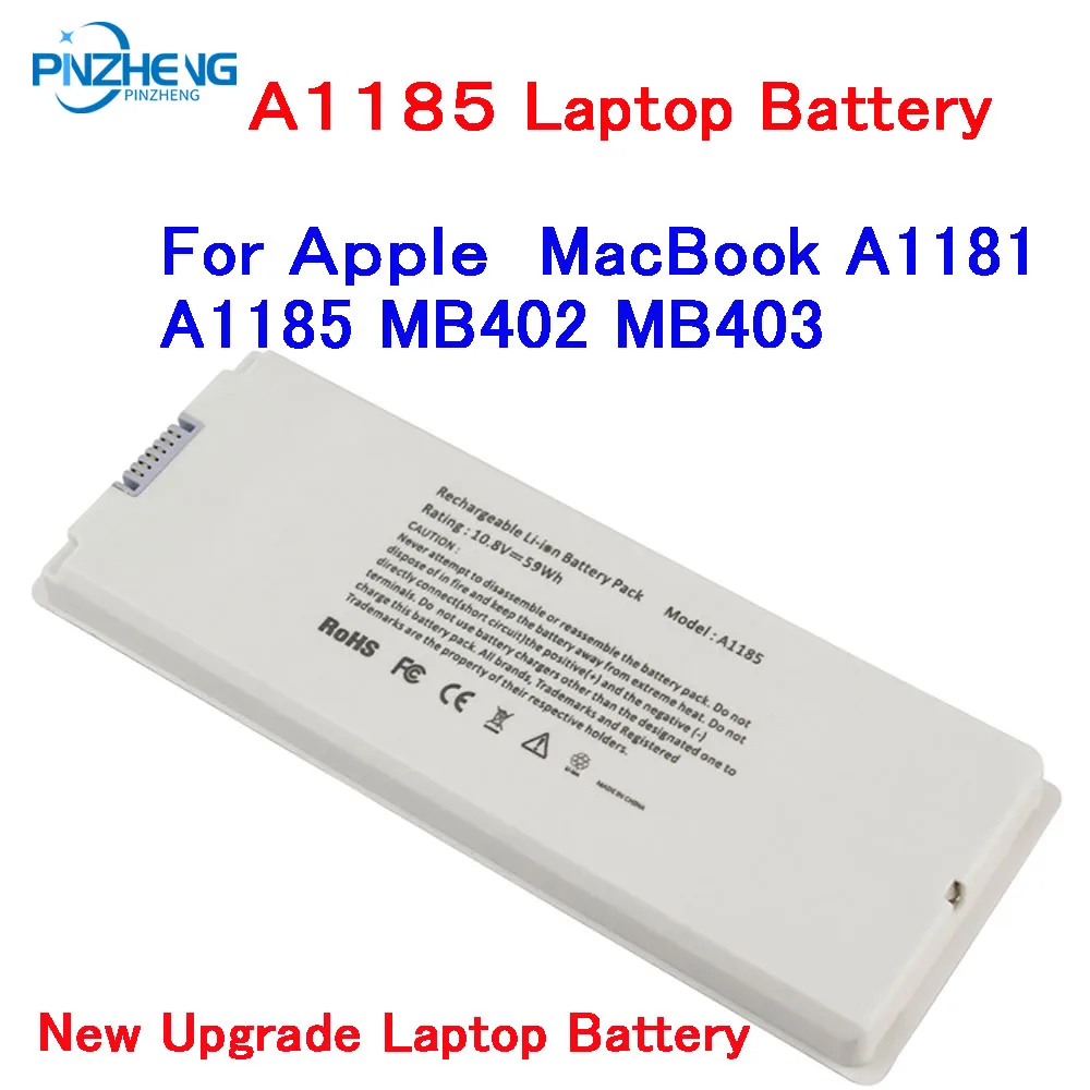 

PINZHENG 6 Cells Special Price Laptop Battery For MacBook A1181 A1185 MB402 MB403 10.8V 5200mAh White 59Wh Laptop Battery