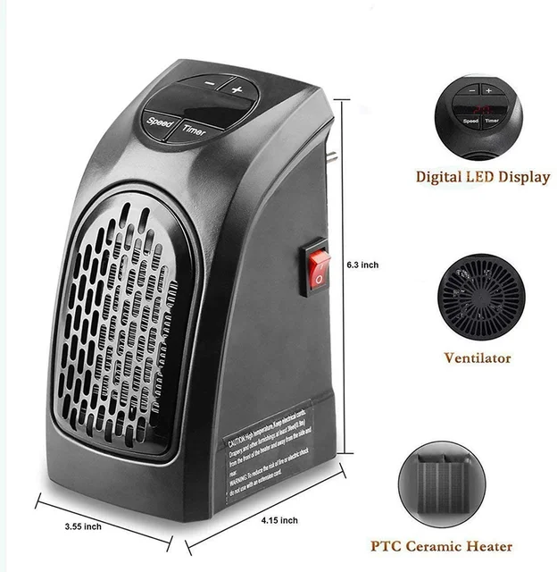 Wall Electric Heater Mini Fan Heater Warm Blower Desktop Household Wall Handy Heating Stove Radiator Warmer