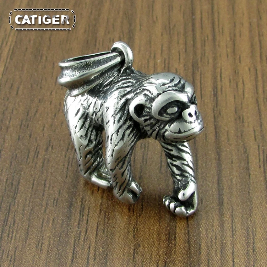 Free Shipping Fashion316L Stainless Steel Gorilla Necklace  Classic animal Orangutan Pendant Jewelry 6