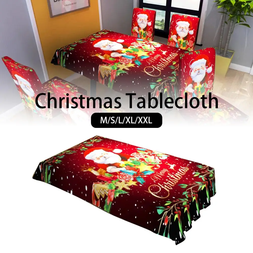 

Christmas Table cloth Dinner Party New Year Printed Rectangle Polyester Tablecloth Christmas Table Cover Xma Decorations