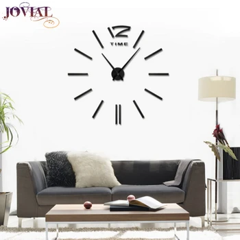 

Wall Clock Living Room Decoration Round DIY Acrylic Mirror Stickers Personality 3D Wall Stickers Creativity Clock Wall Figures