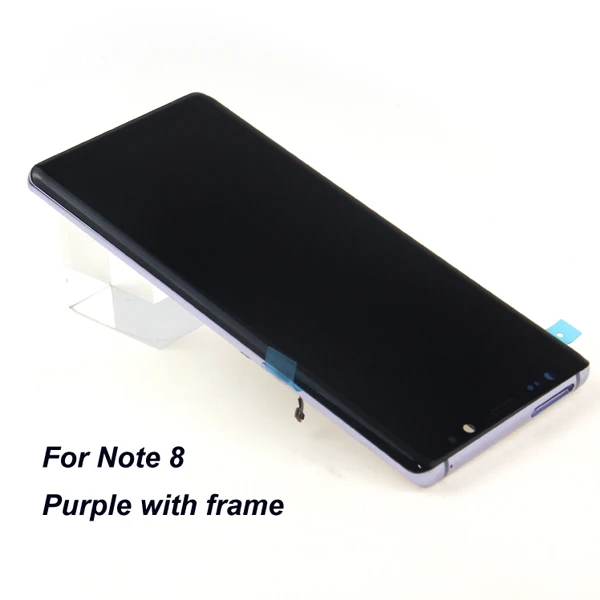 Супер AMOLED lcd для SAMSUNG Galaxy NOTE8 lcd N950 N950F дисплей сенсорный экран Запасные части+ рамка - Цвет: Purple with frame