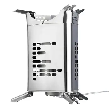 

Firewood Stove Camping Wood Stove Stainless Steel Ultralight Wood-burning Gas Stove For Outdoor BBQ Picnic Hiking Fish Cooking