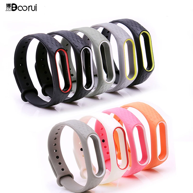 BOORUI Colorful Diamond Miband 2 Strap Double Color Replacement watchband for Xiaomi Mi band Wristbands Original | Электроника