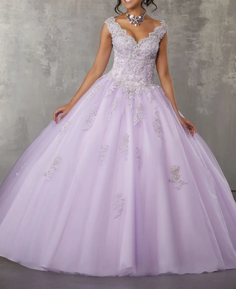 Vestidos de Quinceanera бальное платье с v-образным вырезом, кружевное Элегантное свадебное платье, милое 16 пышных платьев для девочек, платье для выпускного вечера