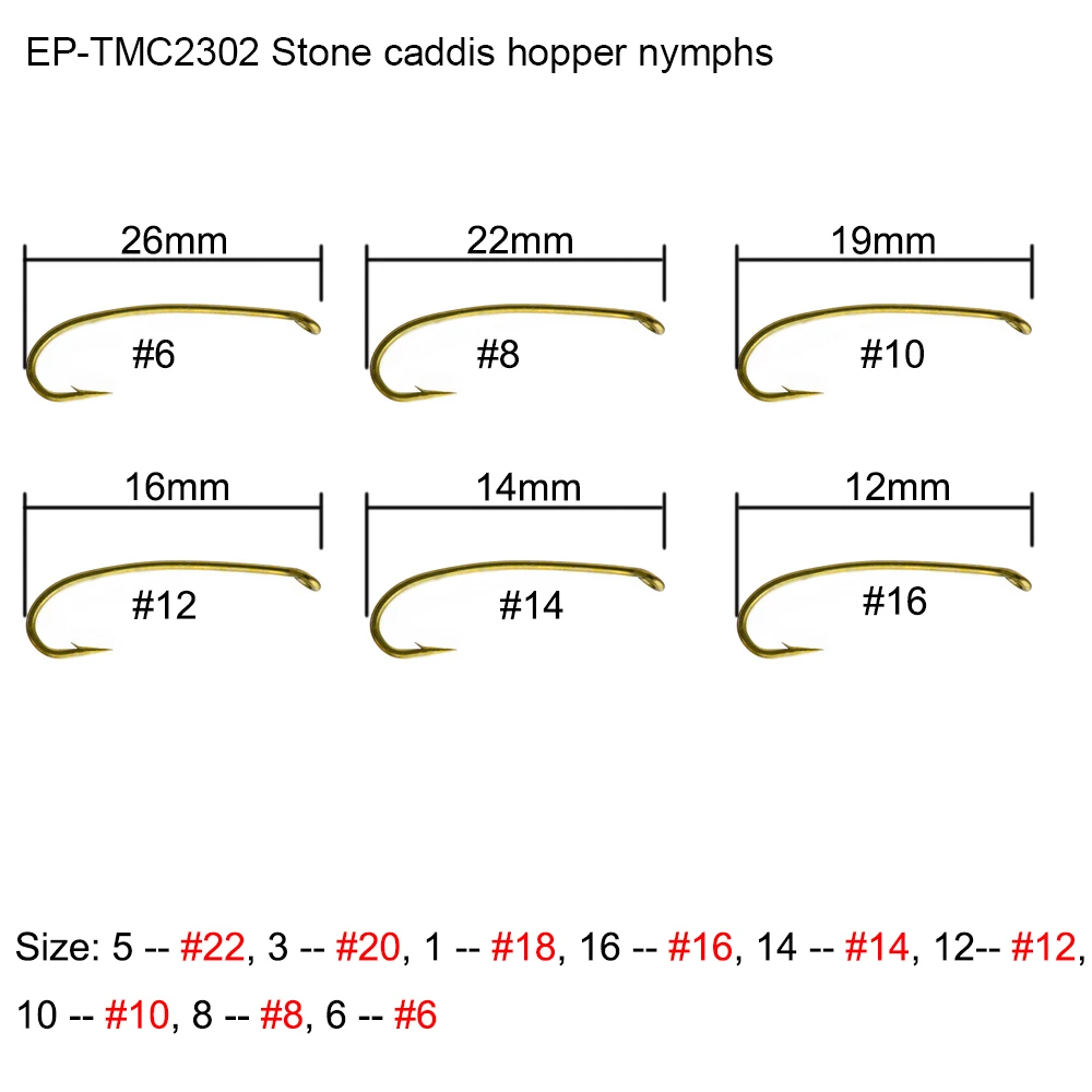 Eupheng 100 шт. креветки Caddis Pupa Хоппер наземные рыболовные крючки сухая Нимфа мокрая муха рыболовные крючки