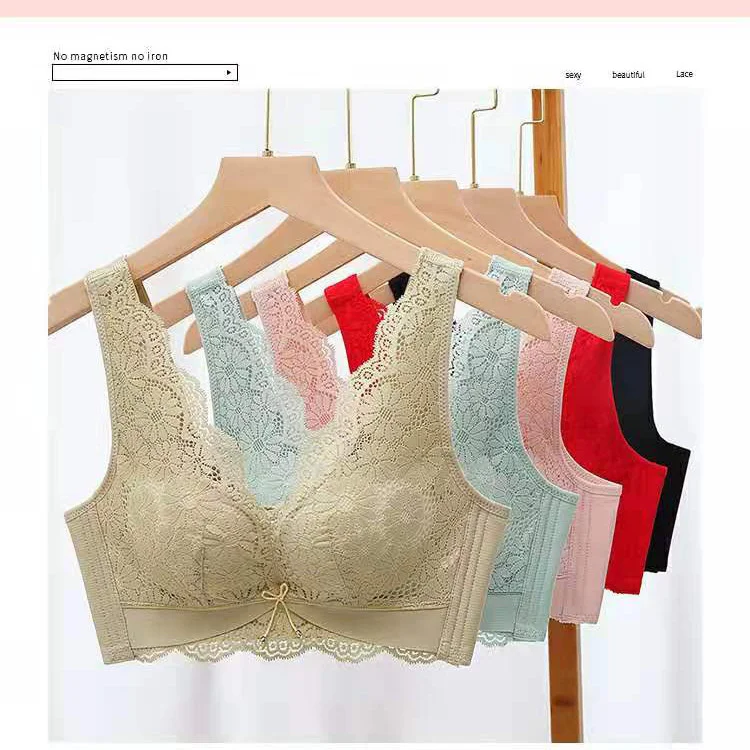 

Non Magnetic No Steel Ring Underwear Female Modal Nelli High Elastic Breathable Side Than Gathered Sexy Adjustable Bra New Style