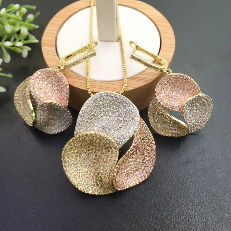 Lanyika Jewelry Classic Original Artistic Hydrangea Plated Necklace with Earrings Banquet Popular Best Gifts | Украшения и