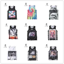 Harajuku-стиль с принтом, модный мужской спортивный уличный 3D жилет, баскетбольная Студенческая пара, однослойный сетчатый топ с отверстиями