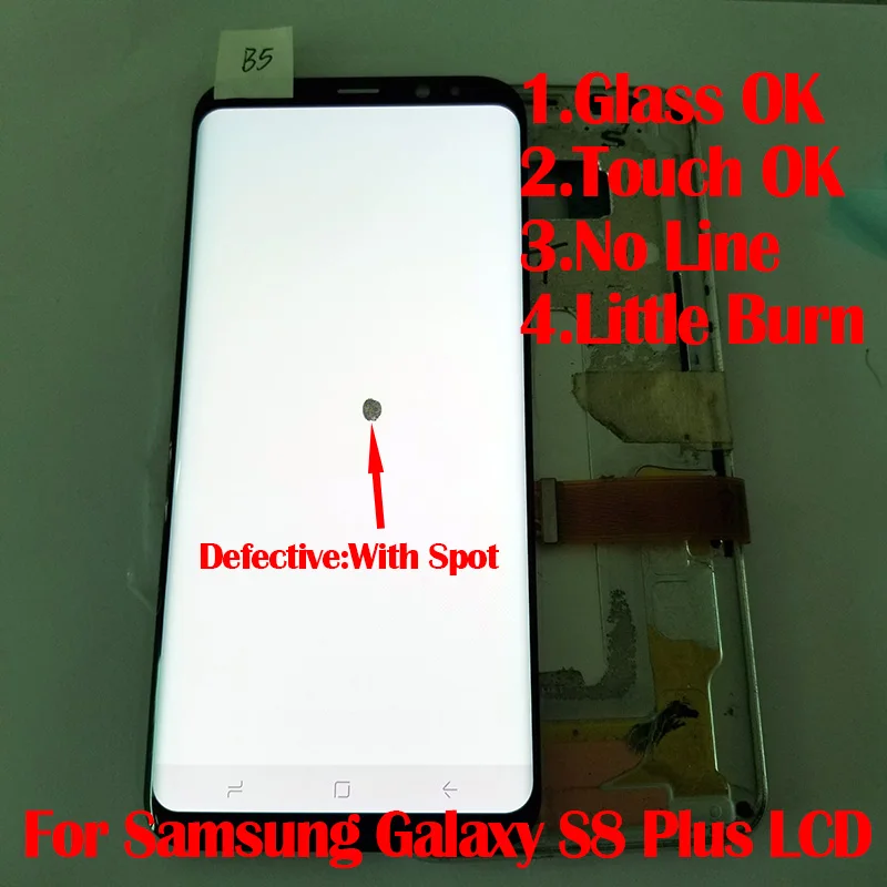 B5 Протестированный ЖК-дисплей для samsung Galaxy S8 ЖК-дисплей с экраном S8 plus G950 G955 дигитайзер+ сенсорный экран в сборе с точечным - Цвет: B5