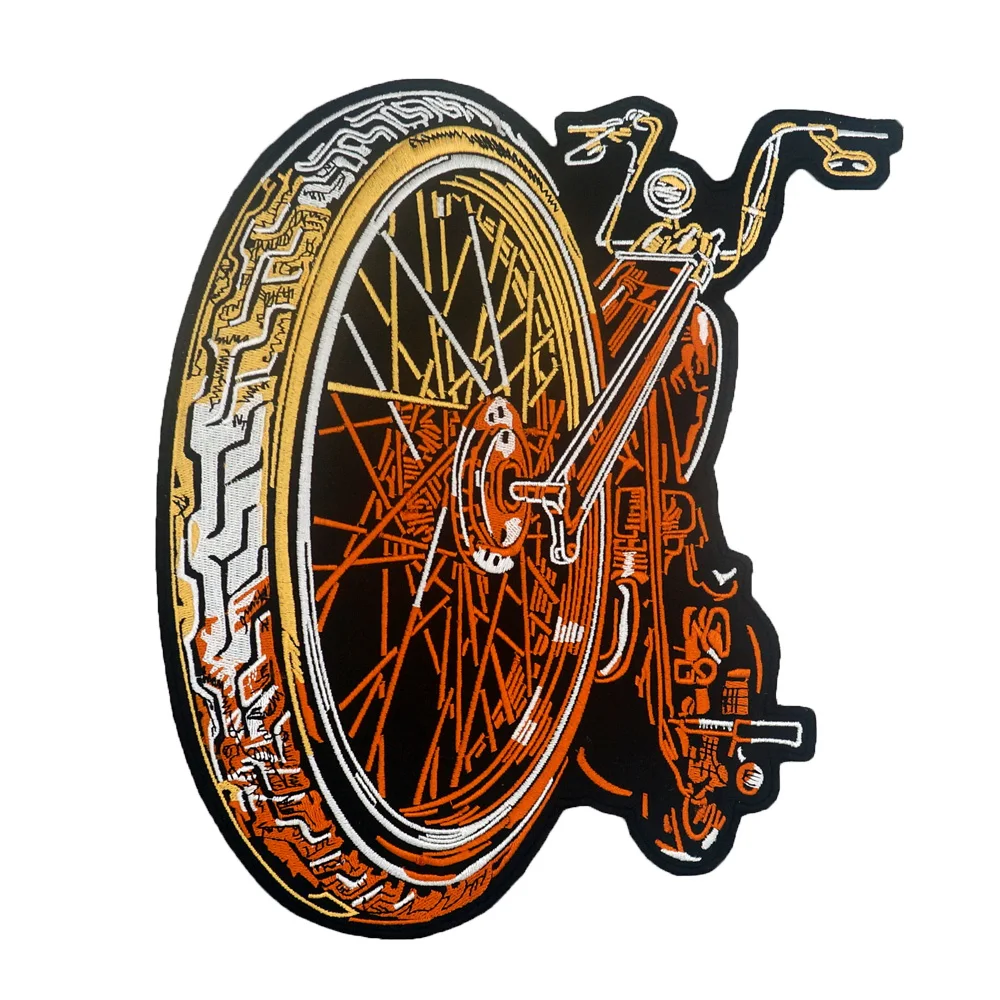 

large MOTORCYCLE Embroidered backing punk biker Patches Clothes Stickers Badge FU127