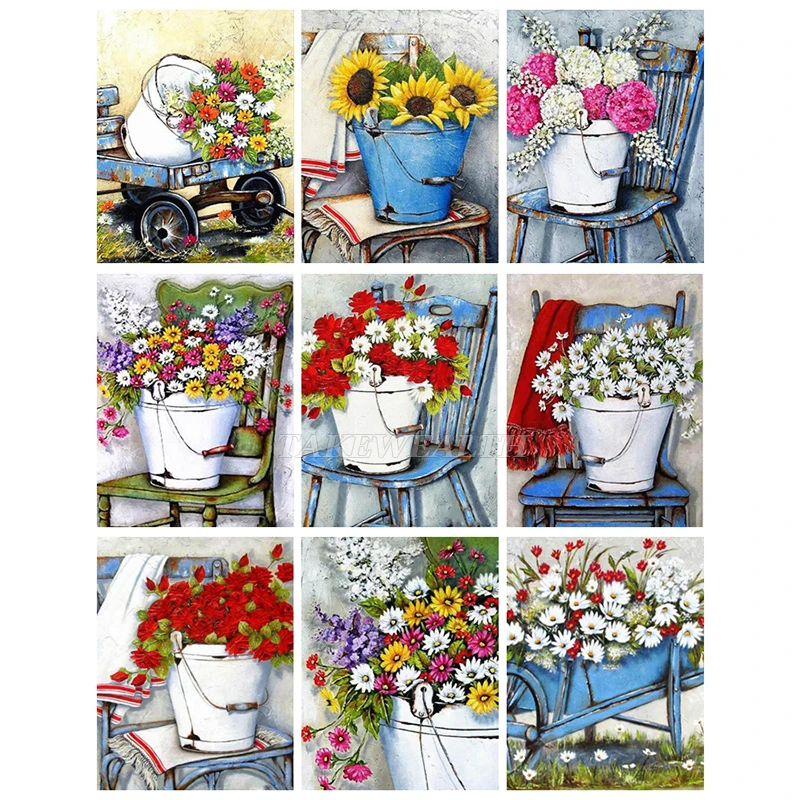 

Diamond Mosaic Full Layout Square 5D Diamond Painting Flower Diamond Embroidery Craft Kit Rhinestones Picture Home Decorations