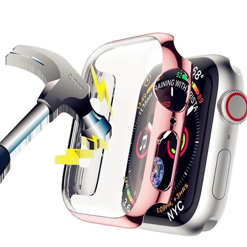 Защитный чехол для Apple Watch Series 4 3 2 1 чехол Etui Na защитный чехол против царапин Carcasa 38 мм 40 мм 42 мм 44 мм Hoesjes