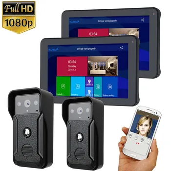 

wifi/wired Video Intercom System Kit 9 Inch Door Monitor Video Door Phone Intercom 1080P Recording Support TF card