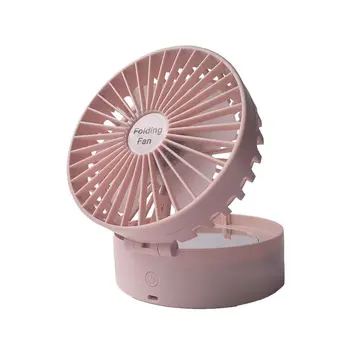 

Creative Folding Mirror Fan Usb Storage Portable Makeup Mirror Small Fan Student Foldable Pocket Cute Fan