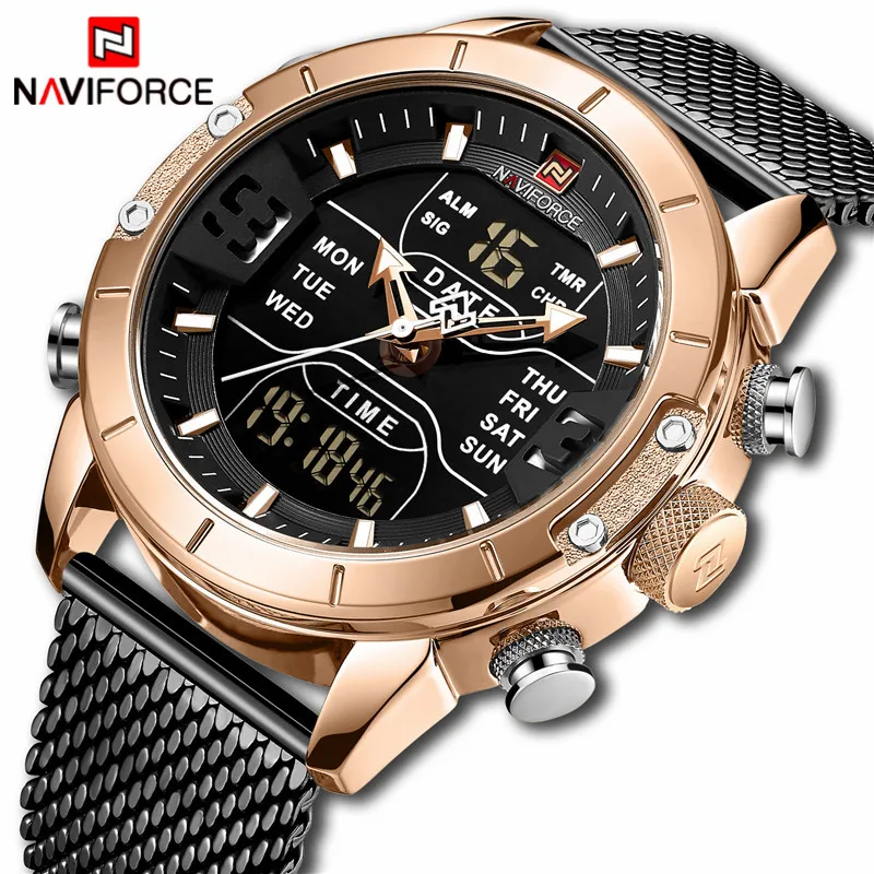 Часы наручные NAVIFORCE Мужские кварцевые спортивные брендовые Роскошные