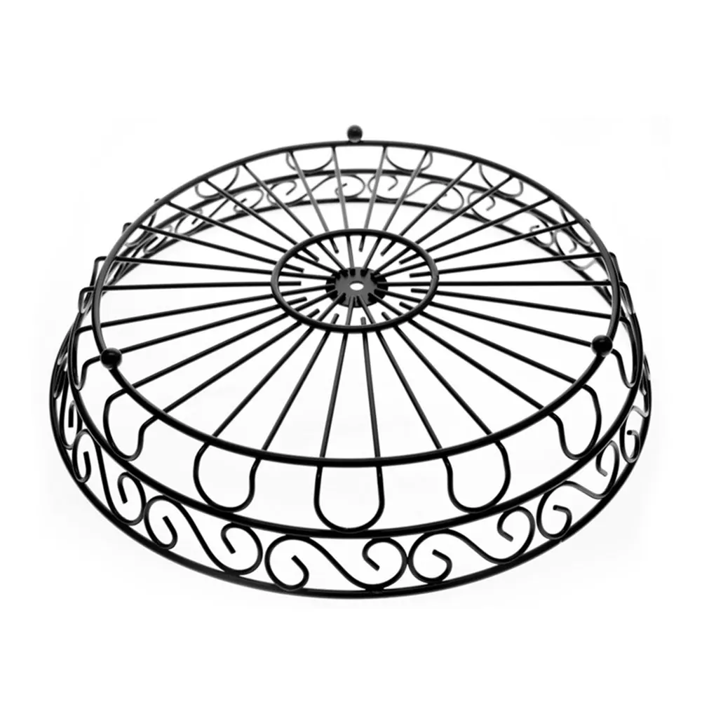 Container Double Layer Vegetable Storage Desktop Display Organizer Iron Wire Stand Fruit Basket Holder Kitchen Bowl Detachable
