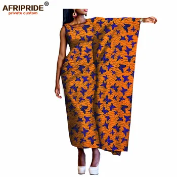 

2018 autumn new african dress for women AFRIPRIDE O-neck single cloak sleeve ankle-length women cotton casual dress A7225134
