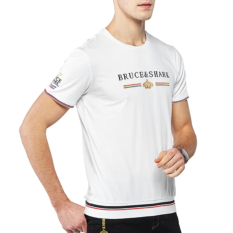

Summer new men t-shirt men's Stretching pure cotton short-sleeve solid best embroidery casual Breathable Male tops tees big size