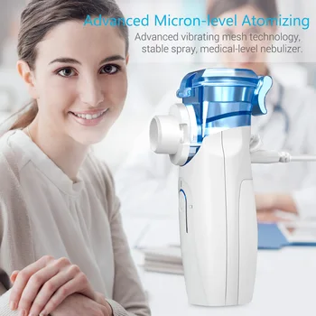 

Medical Household Nebulizer Network Atomizer Flip-type Steam Inhaler with Mask Nozzle for Asthma / COPD Support USB Connection