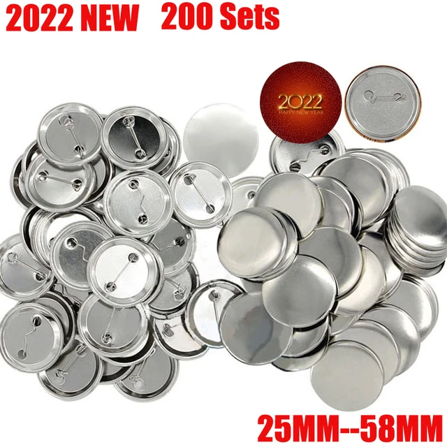 200Pcs Blank Badge Pin Button Maker Parts Material Supplies 25-58MM DIY Button  Maker Making Punch