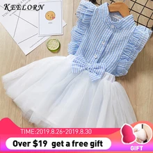 Keelorn/комплекты одежды для девочек г. Новое милое платье для девочек детское платье для девочек, летнее хлопковое платье без рукавов прекрасная одежда для девочек