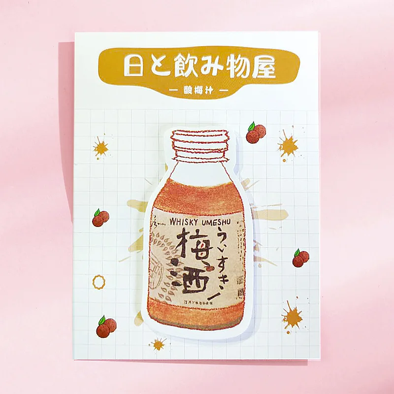 plum1pc Бутылка молока Липкие заметки Kawaii Мультфильм Memopad креативные самоклеющиеся N Times заметки листы для офиса школы Канцтовары Декор - Цвет: plum1pc