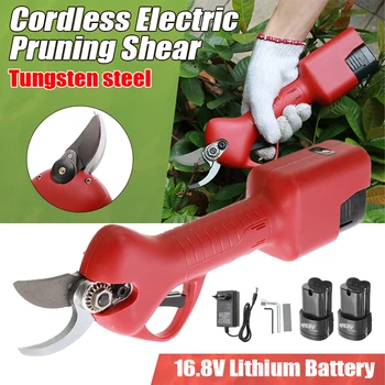 

16.8V Cordless Branches Cutter Electric Pruning Shears Tungsten Steel Garden Cutter Pruning Tools Rechargeable Lithium Battery
