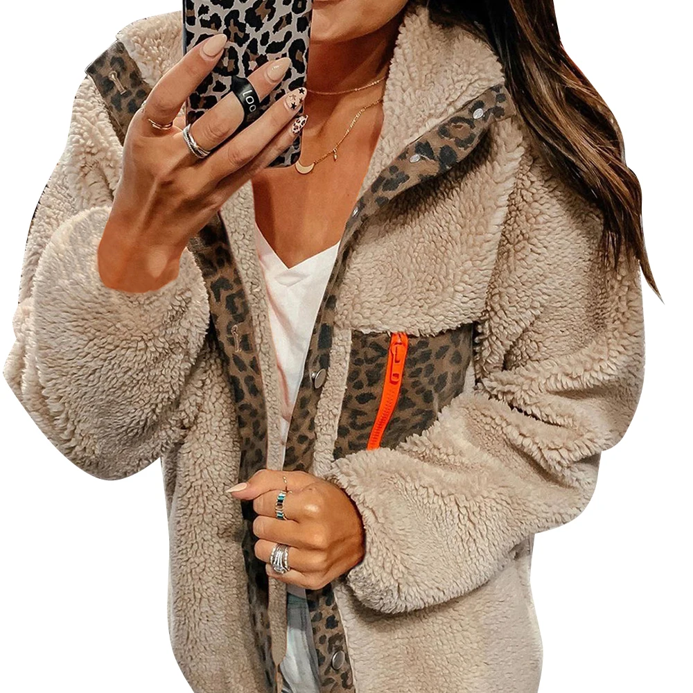 Женское пальто из искусственного меха, леопардовая расцветка, куртка с капюшоном, повседневное зимнее пальто, женское теплое пальто из искусственного меха, плюшевое пальто, manteau fourrure femme D25