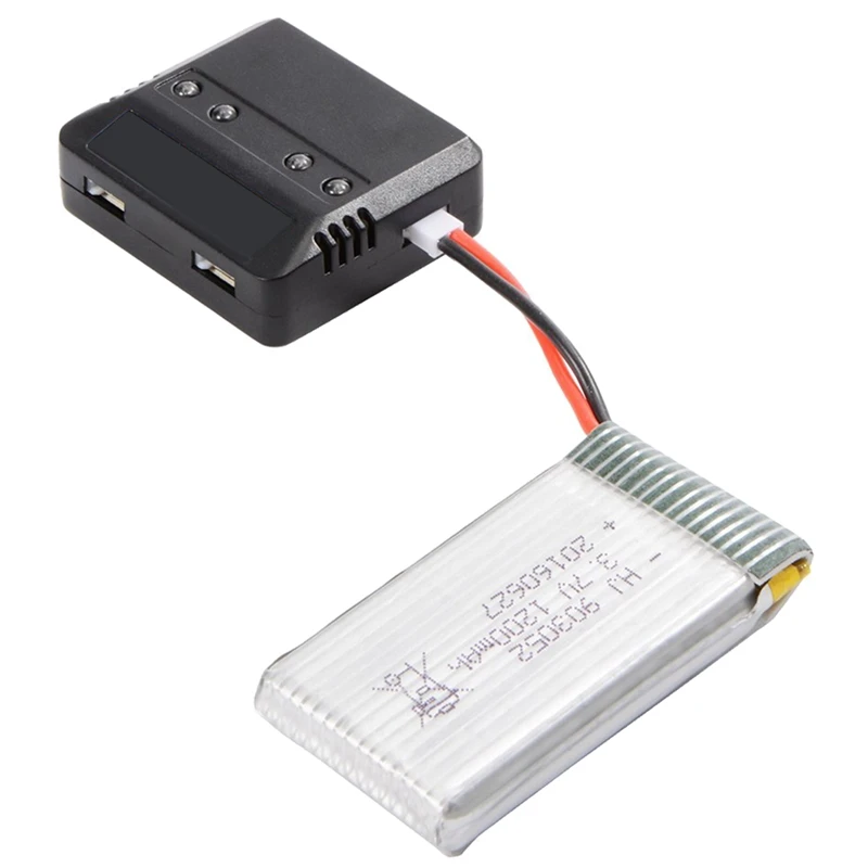 2 шт. 3,7 V 1200 мА/ч, 25C Lipo Батарея + 4 в 1 Батарея Зарядное устройство для Syma X5S X5SW X5SC M18 H5P Квадрокоптер BC 590