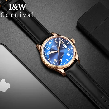 

2019i & w 42mm Men's Carnival Luxury Fashion Brand Automatic Watch Men's Luminous Mechanical Watch Belt Waterproof Watch