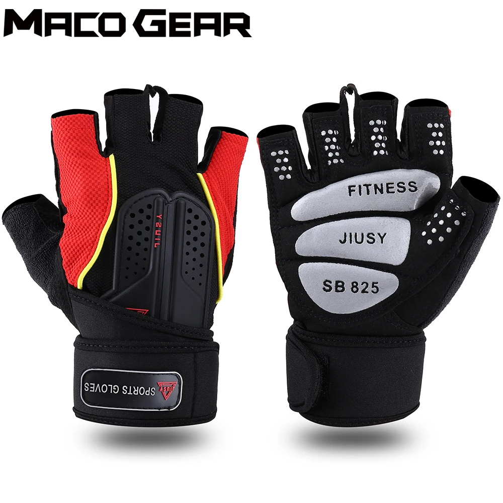 

Fitness Gym Glove MTB Road Bike Gloves Cycling Weight Training Lifting Dumbbell Exercise Shockproof Half Finger Mitten Men 2020
