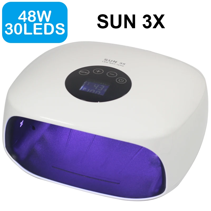 SUN3X 48 Вт Светодиодный светильник для ногтей 30 светодиодные точки для лампы УФ лампа для гель сушилка машина регулируемый таймер с ЖК-экраном авто-сенсор Сушилка для ногтей