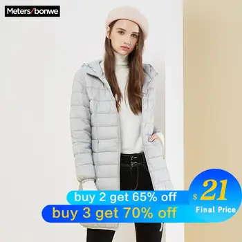 

Metersbonwe Winter Women Long Down Coat Fashion Female Long Jacket Warm Down Jacket Casual Women Cotton clothing