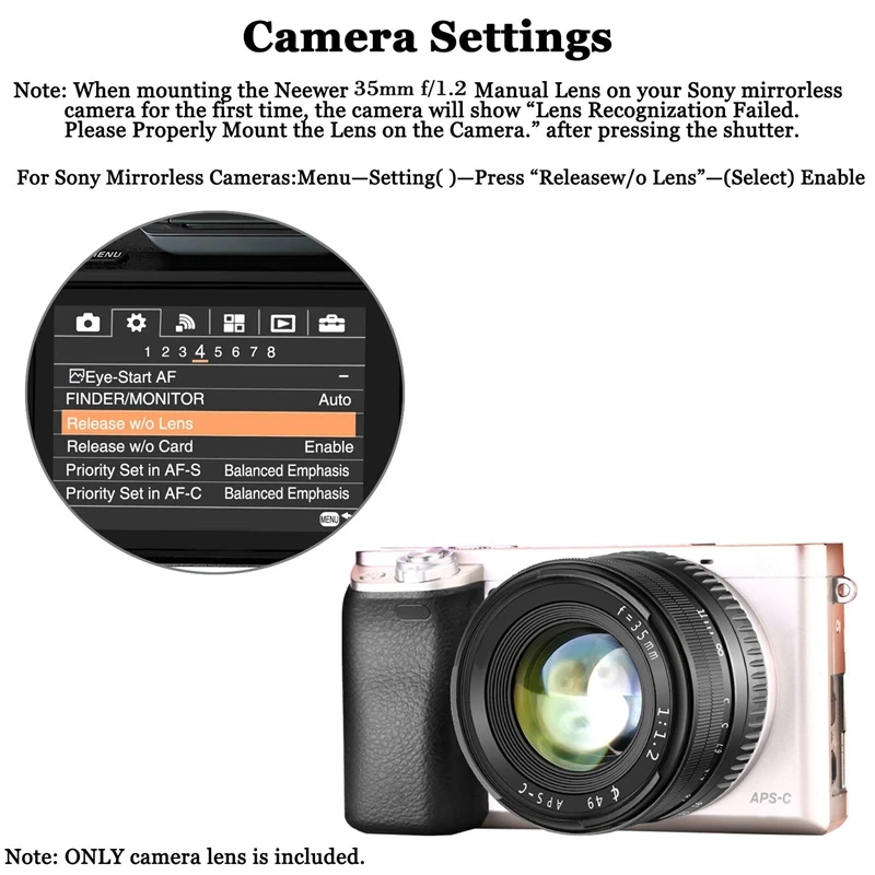 IG-35mm F1.2 Большая диафрагма Prime APS-C объектив камеры для sony E-Mount цифровая камера s NEX 3 NEX 3N NEX 5 NEX 5T NEX 5R NEX 6 7 A5