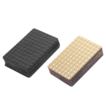 

2 Set Waterproof Gold Foil Poker Cards Creative Collective Playing Cards, 1 Set Gold & 1 Set Black