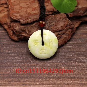 

Women Jewelry Safety Chinese Necklace Men Pendant Gifts Jade Fashion for Yellow Amulet Carved Buckle Charm Natural Accessories