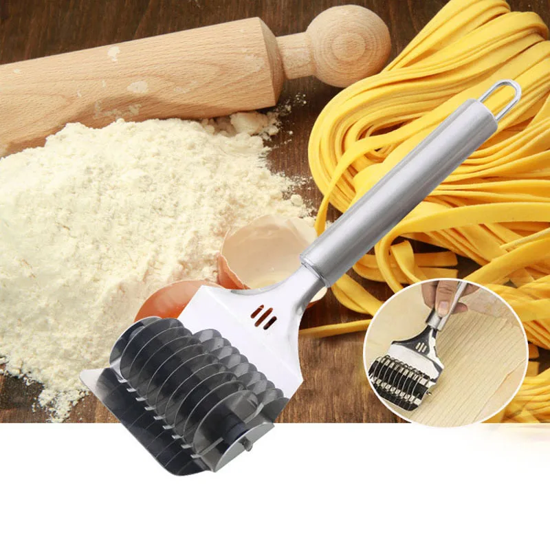 Multifunction Stainless Steel Noodles Cutter Non-slip Handle Pasta Maker Tools Manual Shallot Section Cutter Kitchen Gadgets