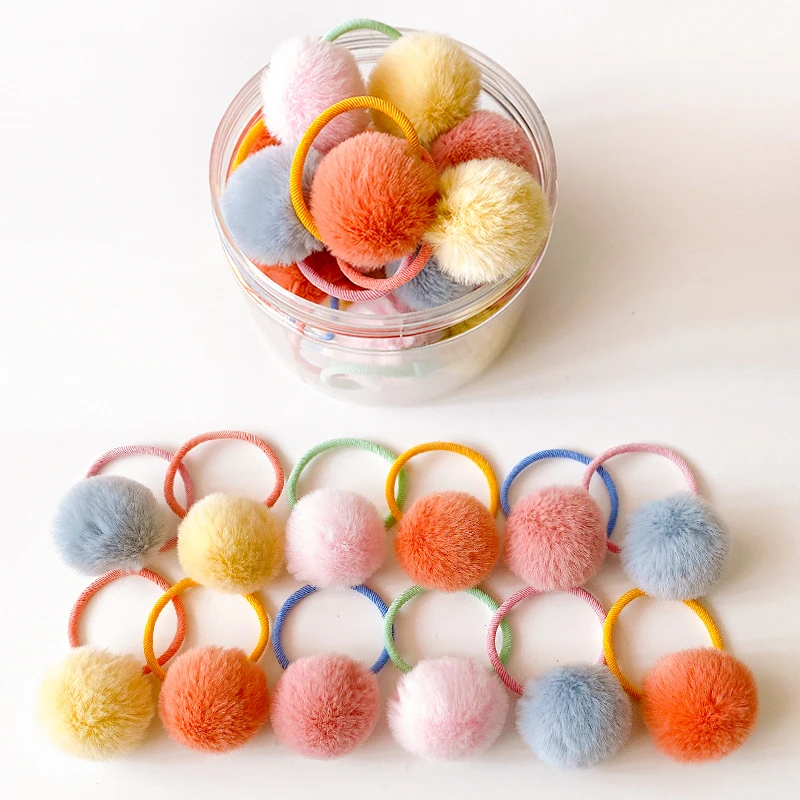 10/20/24 Pcs/Set Baby Girls Cute Cartoon Flower Scrunchies Rubber Bands Children Lovely Elastic Hair Bands Kids Hair Accessories