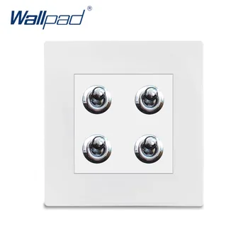 

New Arrival 4 Gang 2 Way Toggle Switch Wallpad Luxury White PC Panel Wall Light Switch 16A AC110~250V