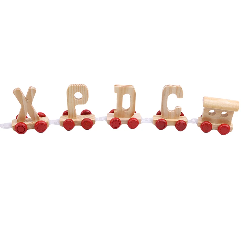 26 Английский алфавит поезда A-Z имя сочетание персонализированные деревянные буквы поезд письмо поезд детские развивающие игрушки