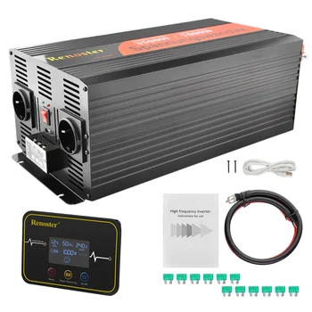 

Renoster 3500/7000W Wireless Inversor 12v 220v Peak Pure Sine Wave Power Inverter with remote control converter for camping car
