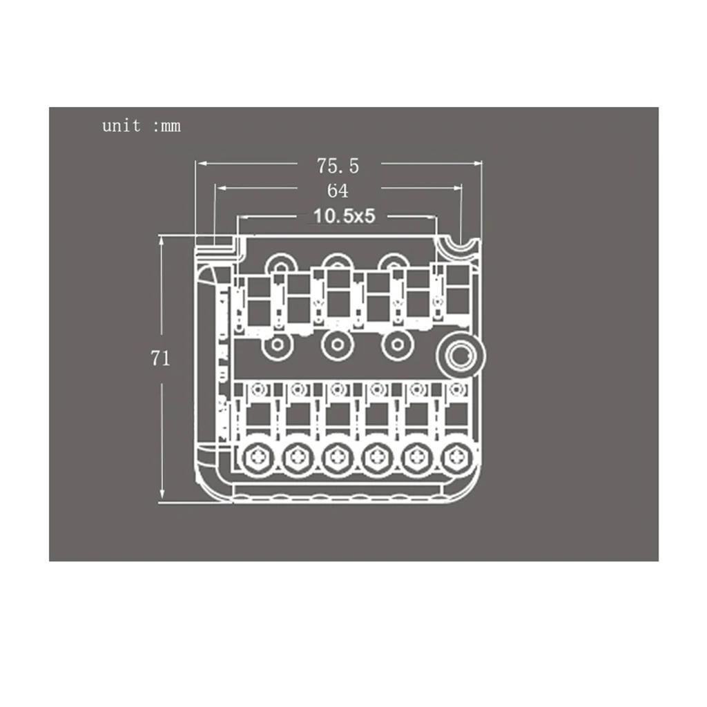 Set of 6 String Guitar Tremolo Bridge Tailpiece for Headless Electric Guitar Parts