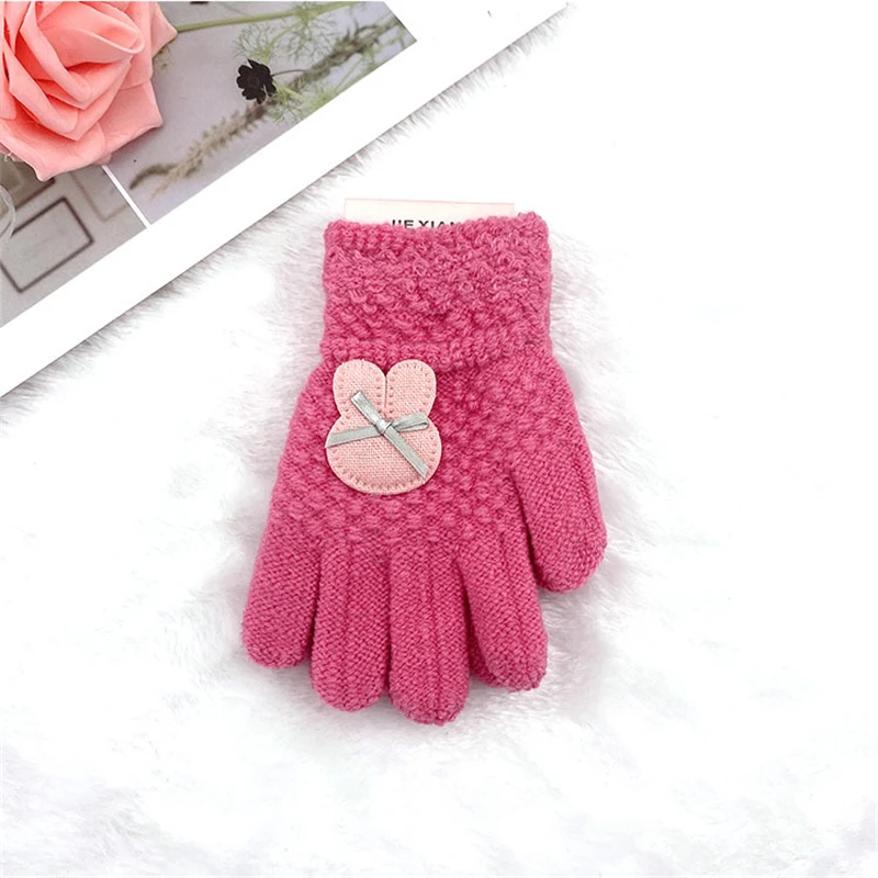 0-10Y Baby Boys Girls Winter Knitted Gloves Warm Rope Full Finger Thick Mittens Gloves for Children Toddler Kids Accessories cool baby accessories Baby Accessories