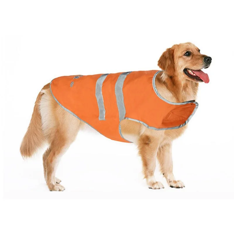 font b Pet b font Reflective Rain Coat Nylon Clasp Orange Waterproof Vest Jacket Dog