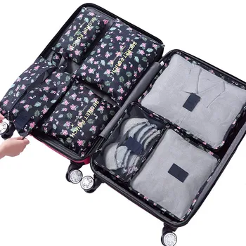 

7pcs/set Travel Storage Bag for Shoes Clothes Tidy Pouch Waterproof Luggage Organizer Suitcase Storage Bag Set Large Capacity