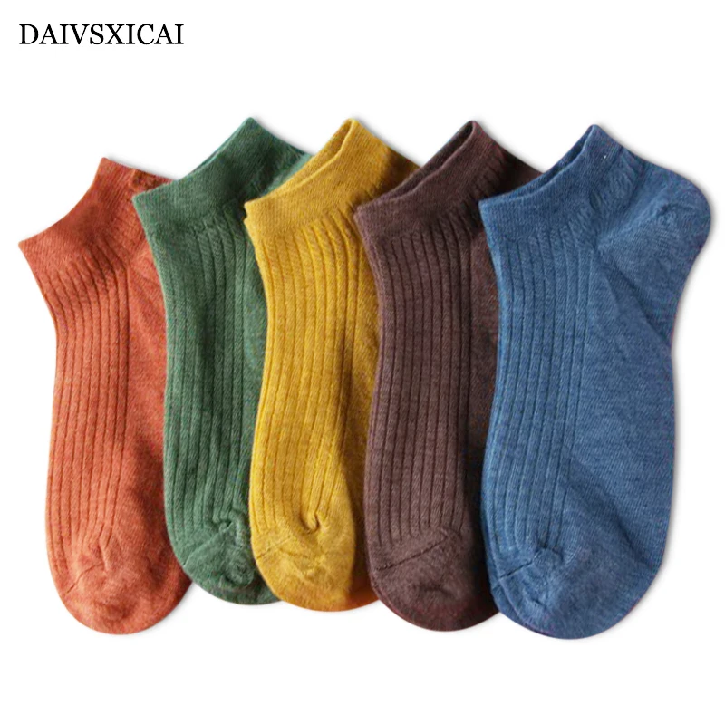 5 пара/лот = 10 штук летние модные женские носки в Вертикальную Полоску яркие хлопковые дышащие незаметные женские носки