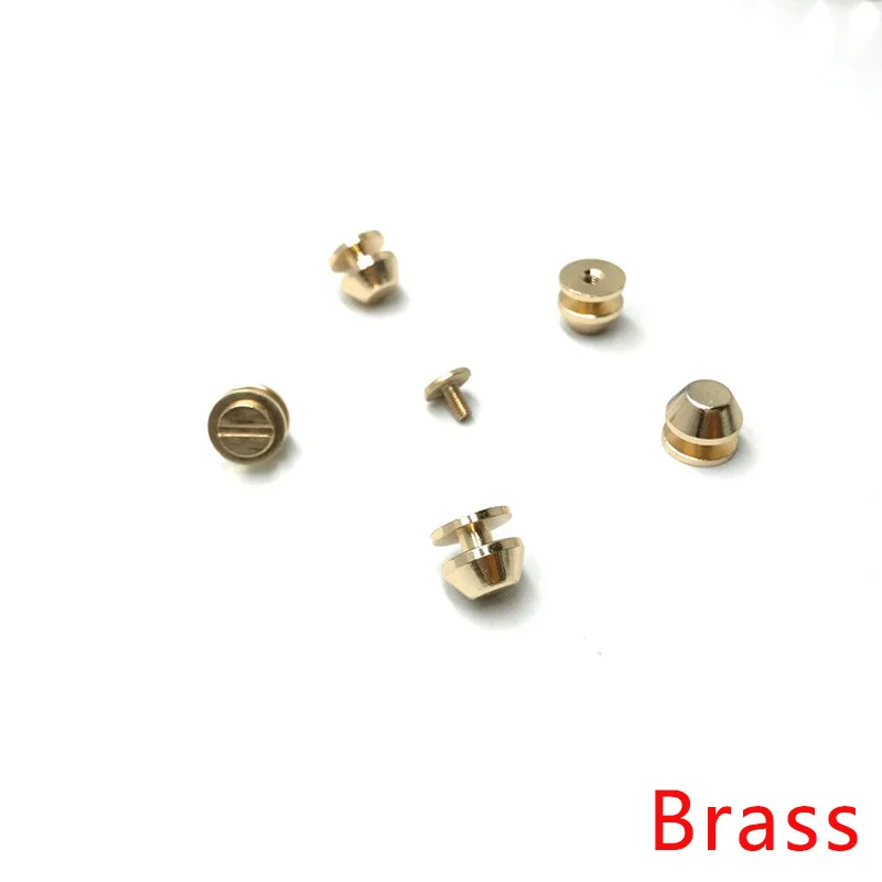 Brass Meetee 30/50 комплектов 12 мм металлический Медь ботинки на плоской подошве с пряжкой в винтовые заклепки ногтей карабин DIY леатеркрафц сумки аппаратных аксессуаров BF469 - Цвет: Brass