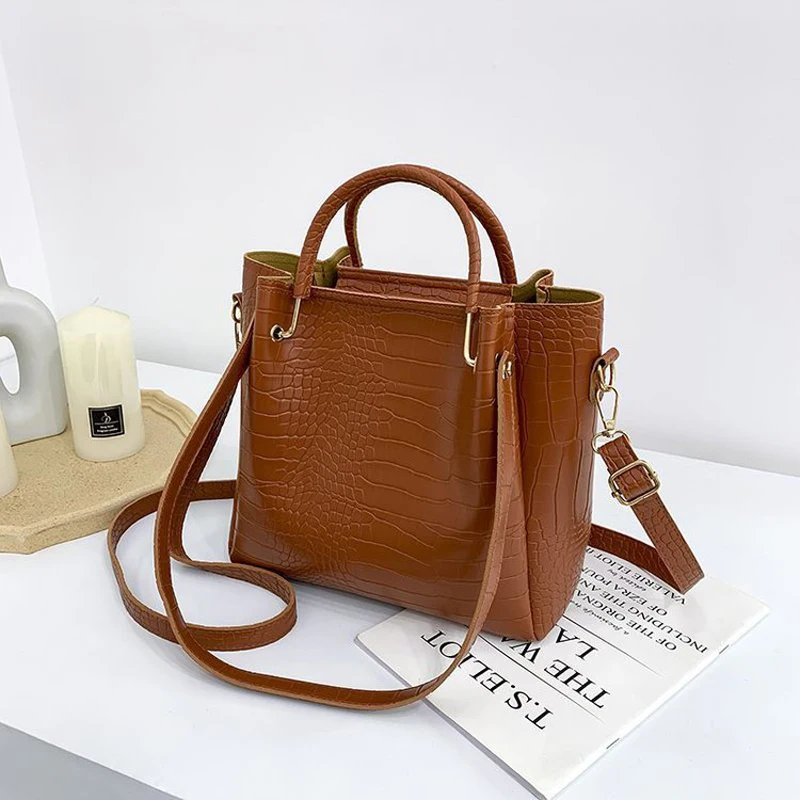 

PU Leather Stone Pattern Women's Bucket Bag 2020 Solid Color Shoulder Bag Women's Fashion Luxury Portable Diagonal Straddle